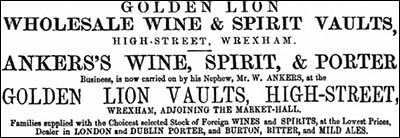 Copy of 1858 advertisement by William Ankers